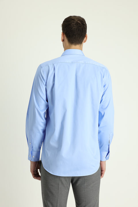 Light Blue Long-Sleeve Classic Cotton Shirt