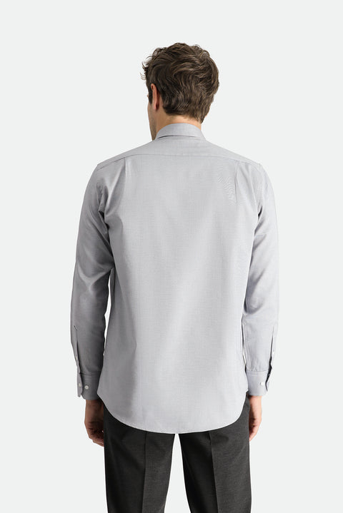 Orta Gri Uzun Kol Regular Fit Oxford Pamuk Gömlek