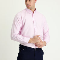Toz Pembe Uzun Kol Regular Fit Oxford Pamuk Gömlek