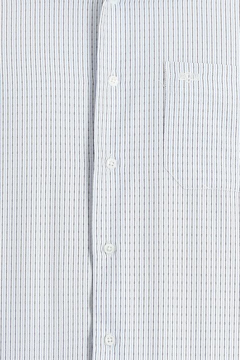 Light Blue Long Sleeve Classic Striped Cotton Shirt