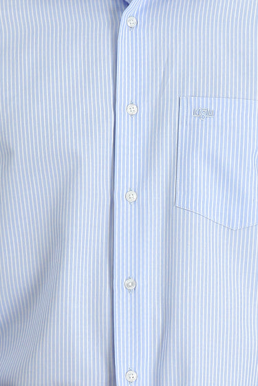 Uçuk Mavi Uzun Kol Regular Fit Çizgili Gömlek