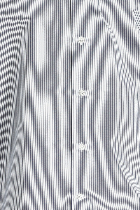 Medium Navy Long Sleeve Regular Fit Striped Cotton Shirt
