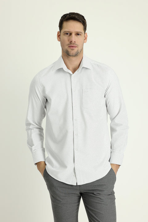 Black Long Sleeve Regular Fit Plaid Sport Cotton Shirt