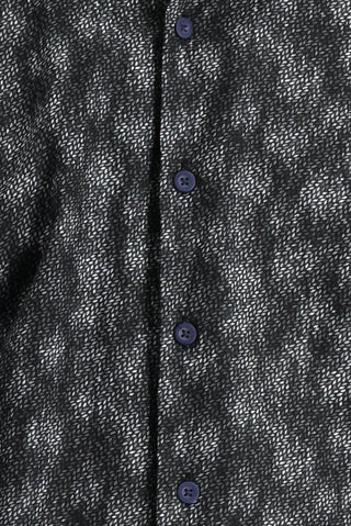  Koyu Antrasit Uzun Kol Slim Fit Dar Kesim Baskılı Pamuk Gömlek