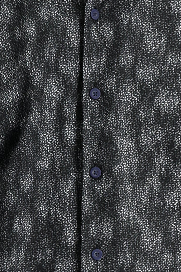  Koyu Antrasit Uzun Kol Slim Fit Dar Kesim Baskılı Pamuk Gömlek
