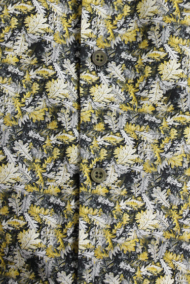 Hardal Uzun Kol Slim Fit Dar Kesim Baskılı Pamuk Gömlek