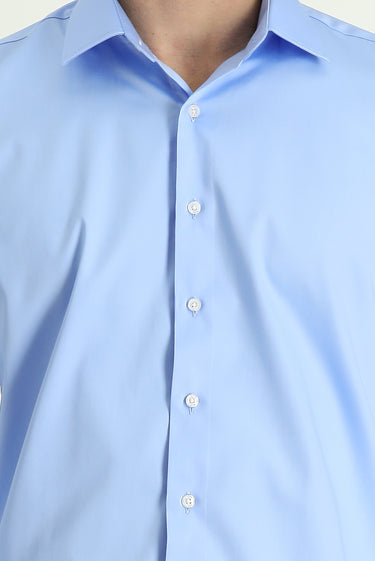  Açık Mavi Uzun Kol Slim Fit Dar Kesim Klasik Pamuk Gömlek
