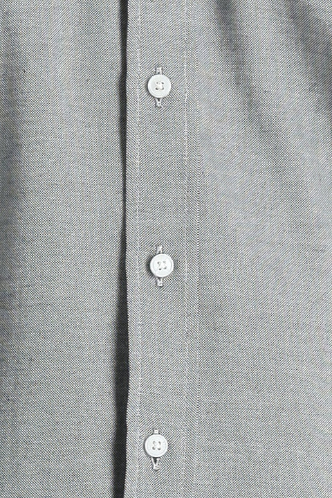 Black Long Sleeve Slim Fit Narrow Cut Oxford Cotton Button-Down Collar Shirt