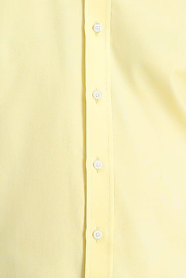 Açık Sarı Uzun Kol Slim Fit Dar Kesim Oxford Pamuk Düğmeli Yaka Gömlek