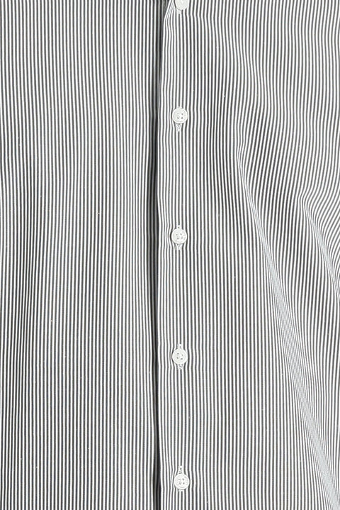 Siyah Uzun Kol Slim Fit Dar Kesim Çizgili Pamuklu Kolay Ütülenebilir Gömlek