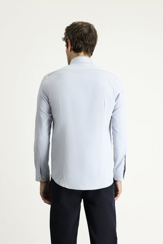  Açık Gri Uzun Kol Slim Fit Dar Kesim Klasik Pamuklu Gömlek