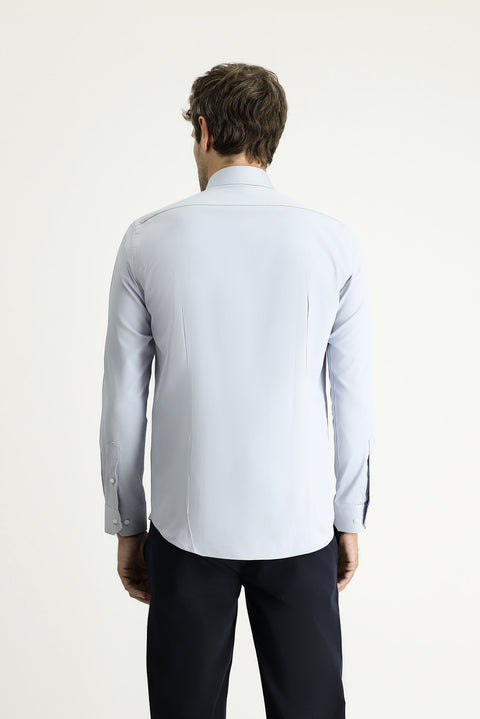 Light Grey Long Sleeve Slim Fit Classic Cotton Shirt
