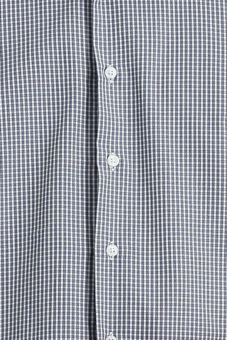  Koyu Lacivert Uzun Kol Slim Fit Dar Kesim Ekose Pamuklu Kolay Ütülenebilir Gömlek