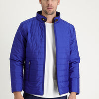 Koyu Mavi  Super Slim Fit Ekstra Dar Kesim Kapitone Spor Mont
