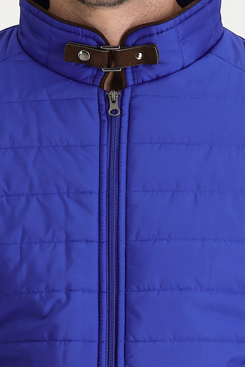 Koyu Mavi  Super Slim Fit Ekstra Dar Kesim Kapitone Spor Mont