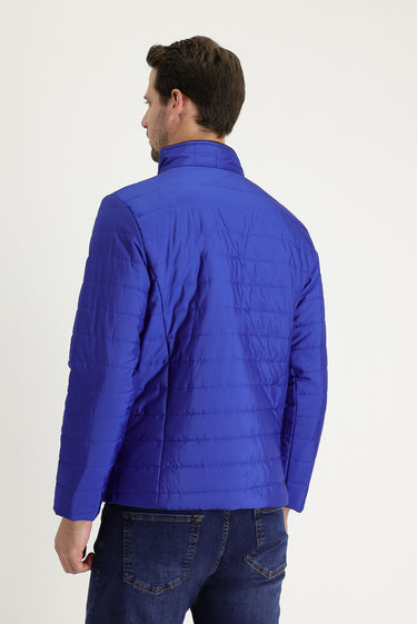 Koyu Mavi  Super Slim Fit Ekstra Dar Kesim Kapitone Spor Mont