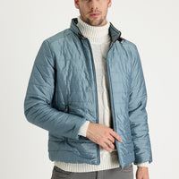 Orta Petrol Super Slim Fit Ekstra Dar Kesim Kapitone Spor Mont
