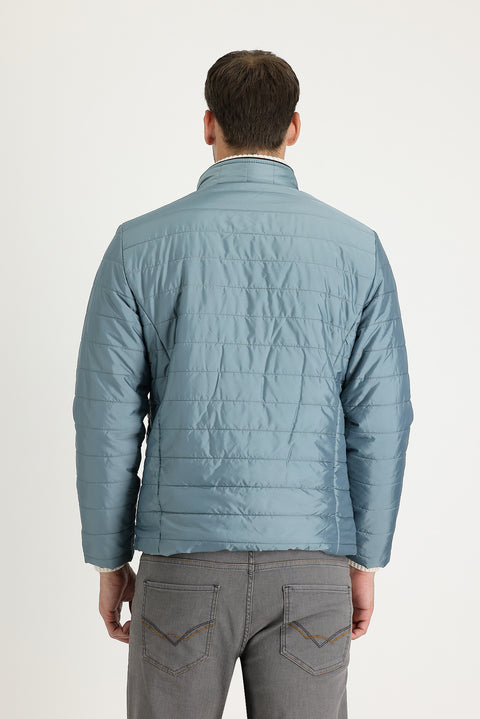 Orta Petrol Super Slim Fit Ekstra Dar Kesim Kapitone Spor Mont