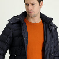 Indigo Hooded Puffer Jacket