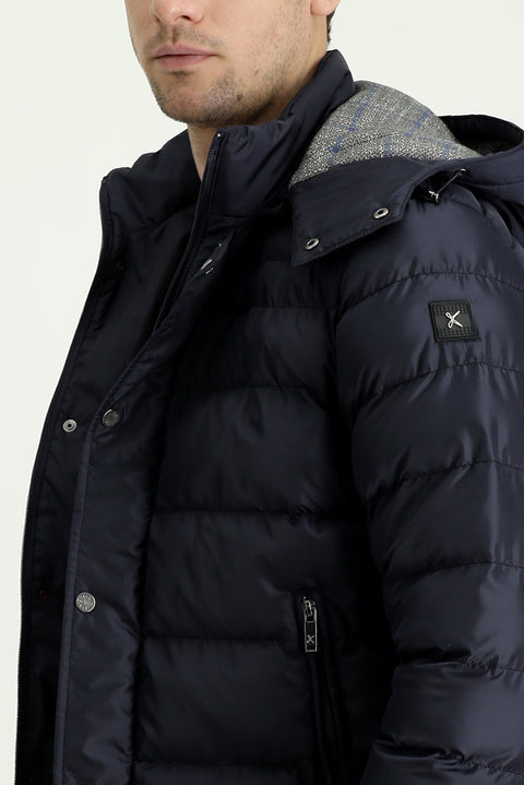 Indigo Hooded Puffer Jacket