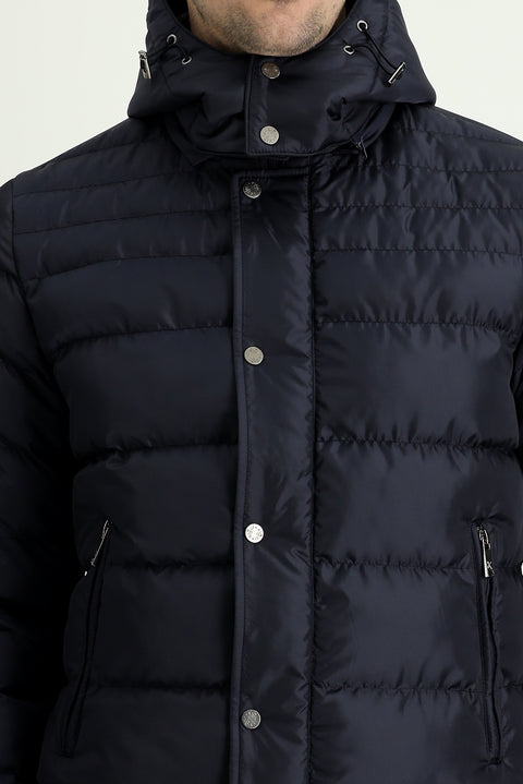 Indigo Hooded Puffer Jacket