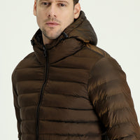 Tarçın  Slim Fit Dar Kesim Kapüşonlu Kapitone Spor Mont