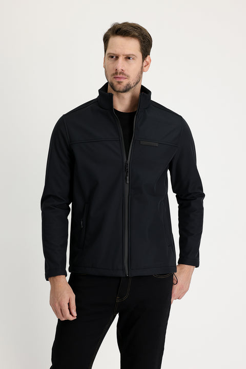 Black Slim Fit Sports Jacket