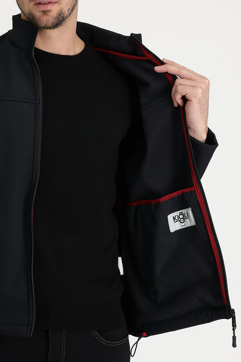 Siyah Slim Fit Dar Kesim Spor Mont