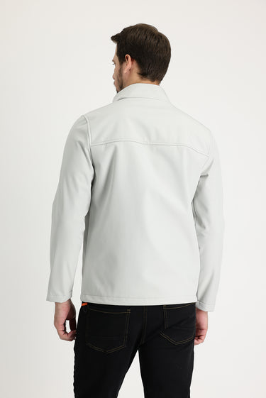 Açık Gri Slim Fit Dar Kesim Spor Mont