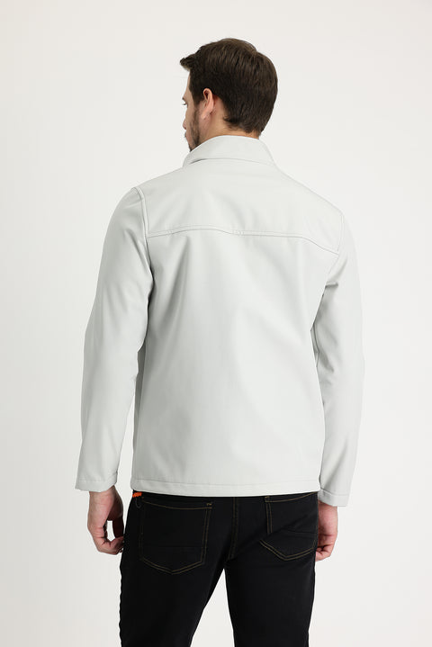 Açık Gri Slim Fit Dar Kesim Spor Mont
