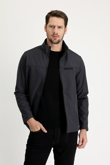 Orta Antrasit Slim Fit Dar Kesim Spor Mont