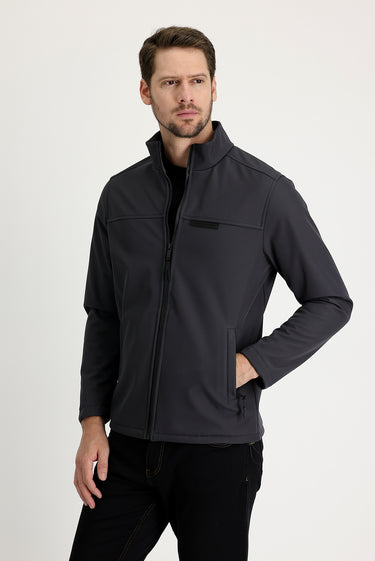 Orta Antrasit Slim Fit Dar Kesim Spor Mont
