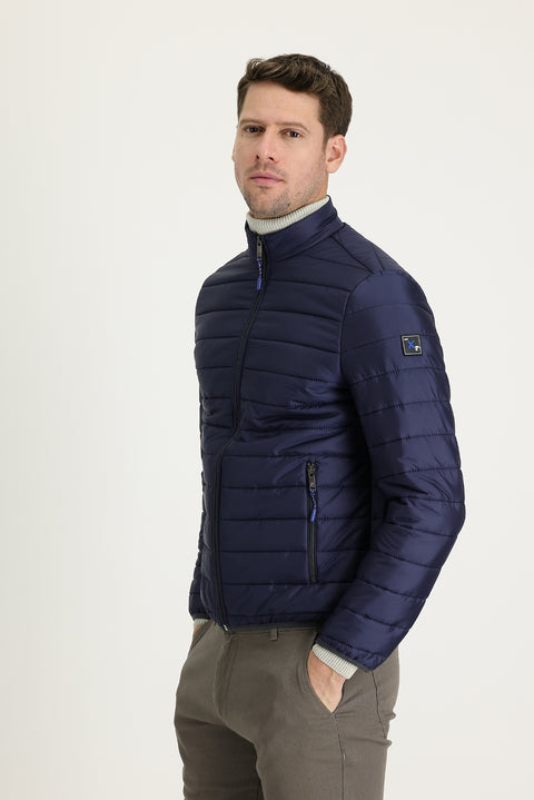 Koyu Lacivert Kapitone Spor Mont