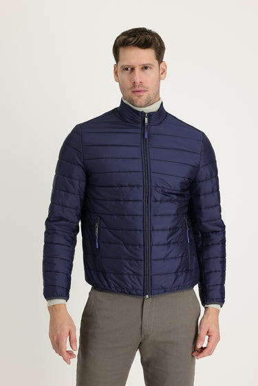 Koyu Lacivert Kapitone Spor Mont