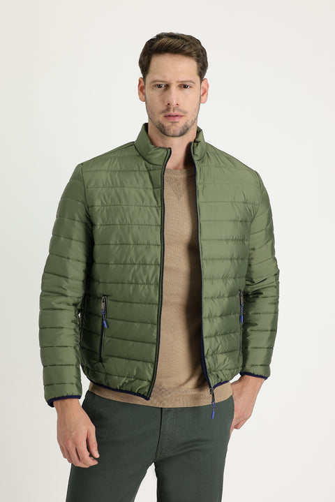 Koyu Yeşil Kapitone Spor Mont