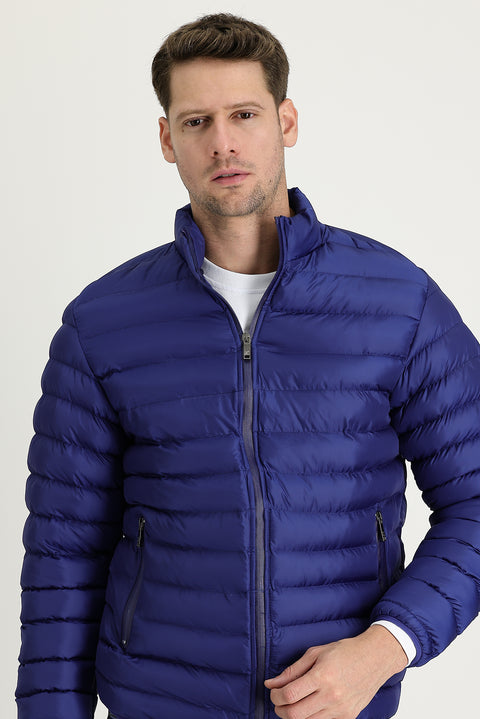 Navy Blue Quilted Sport Jacket