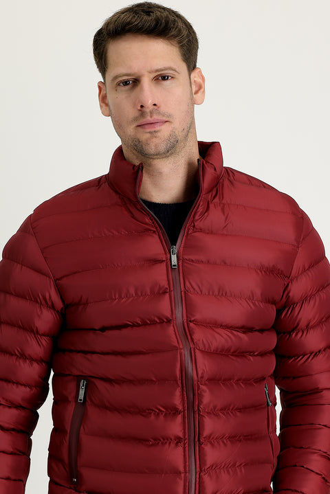 Koyu Bordo Kapitone Spor Mont