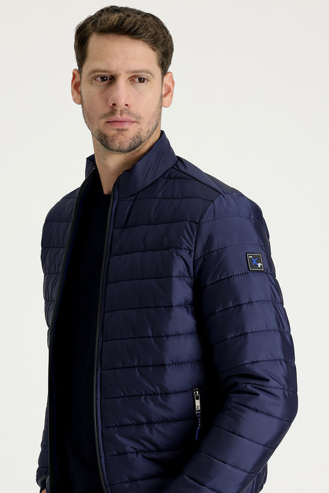 Koyu Lacivert Kapitone Spor Mont