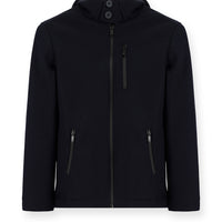 Dark Navy Hooded Sport Knit Jacket