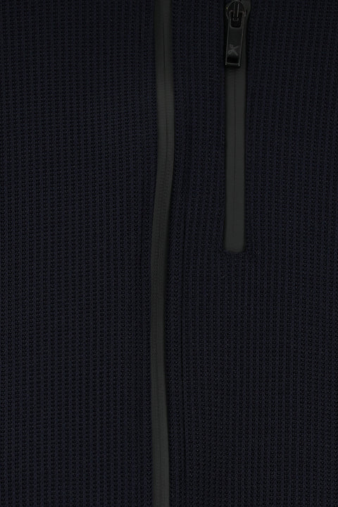 Dark Navy Hooded Sport Knit Jacket