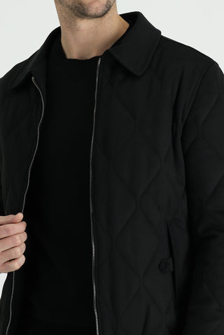  Siyah Slim Fit Dar Kesim Kapitone Mont
