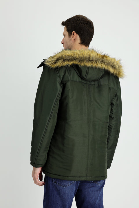 Medium Khaki Hooded Sport Jacket
