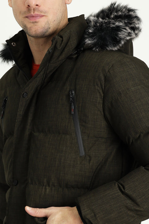 Orta Haki Kapüşonlu Spor Şişme Kaban