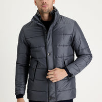 Orta Antrasit Kürk Yaka Spor Şişme Kaban