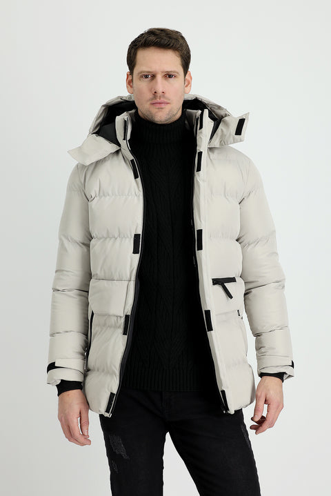 Taş Kapüşonlu Spor Şişme Kaban