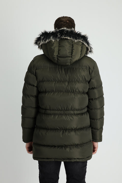 Orta Haki Kapüşonlu Spor Şişme Kaban