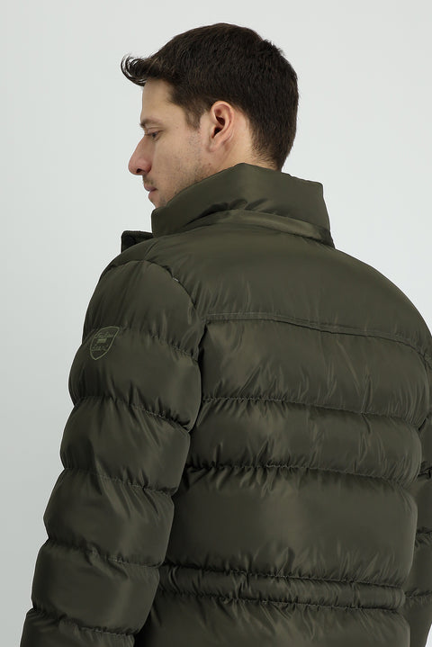 Orta Haki Kapüşonlu Spor Şişme Kaban