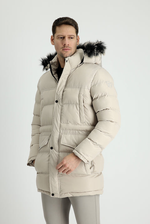 Taş Kapüşonlu Spor Şişme Kaban