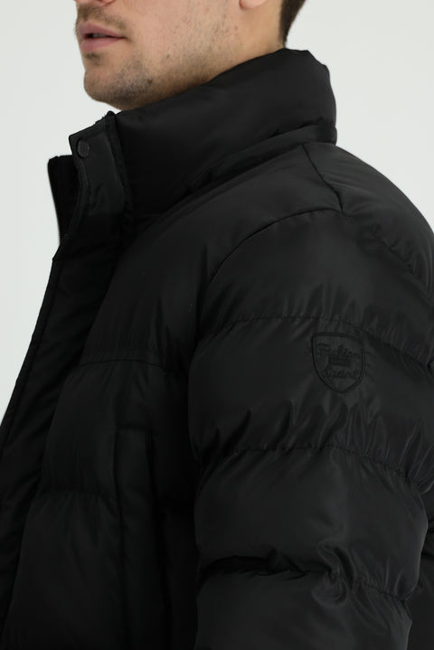 Siyah Kapüşonlu Spor Şişme Kaban