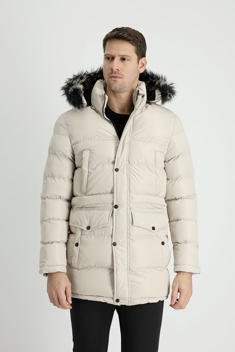 Taş Kapüşonlu Spor Şişme Kaban